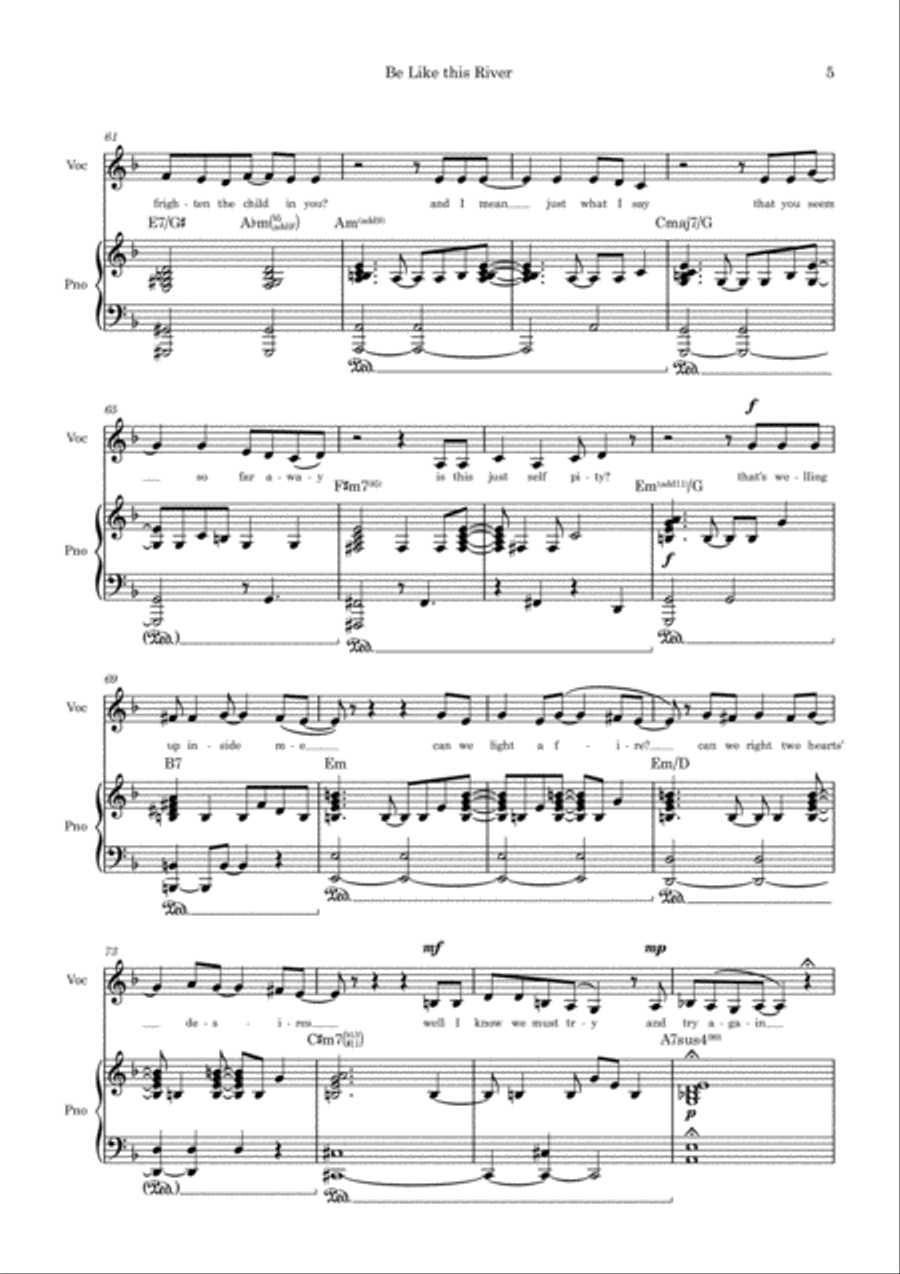 Be Like This River - Piano and Alto Voice Alto Voice scores gallery preview page 5