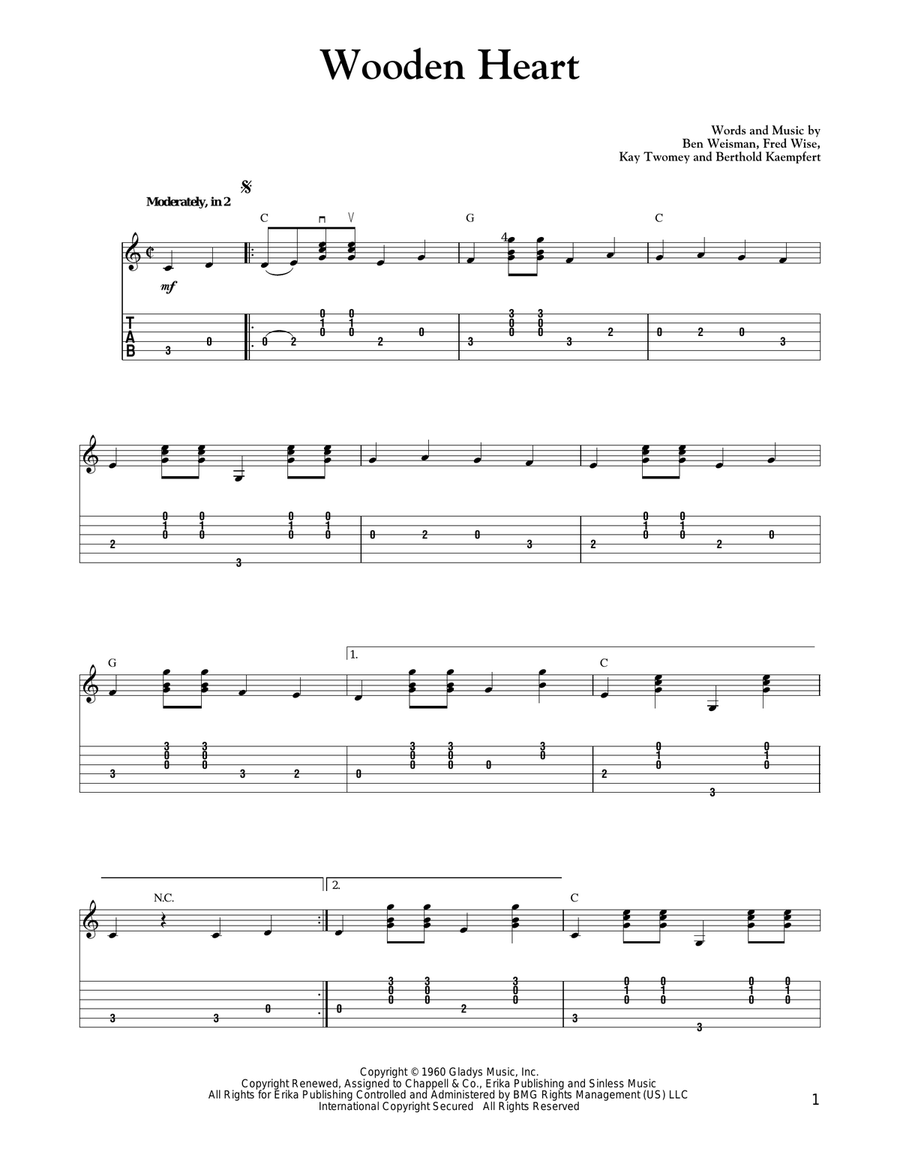 Wooden Heart Wooden Heart Acoustic Guitar scores gallery preview page 1