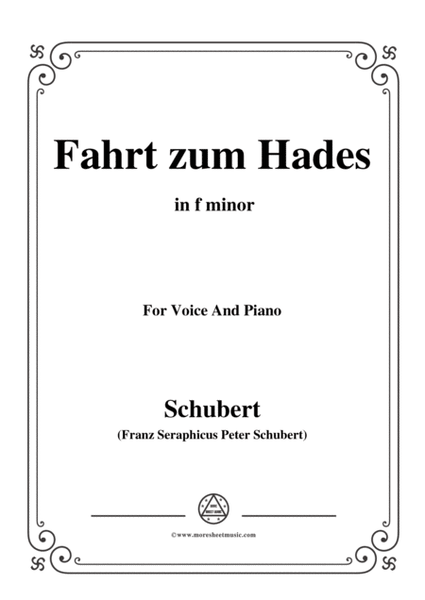 Schubert-Fahrt zum Hades,in f minor,D.526,for Voice and Piano image number null