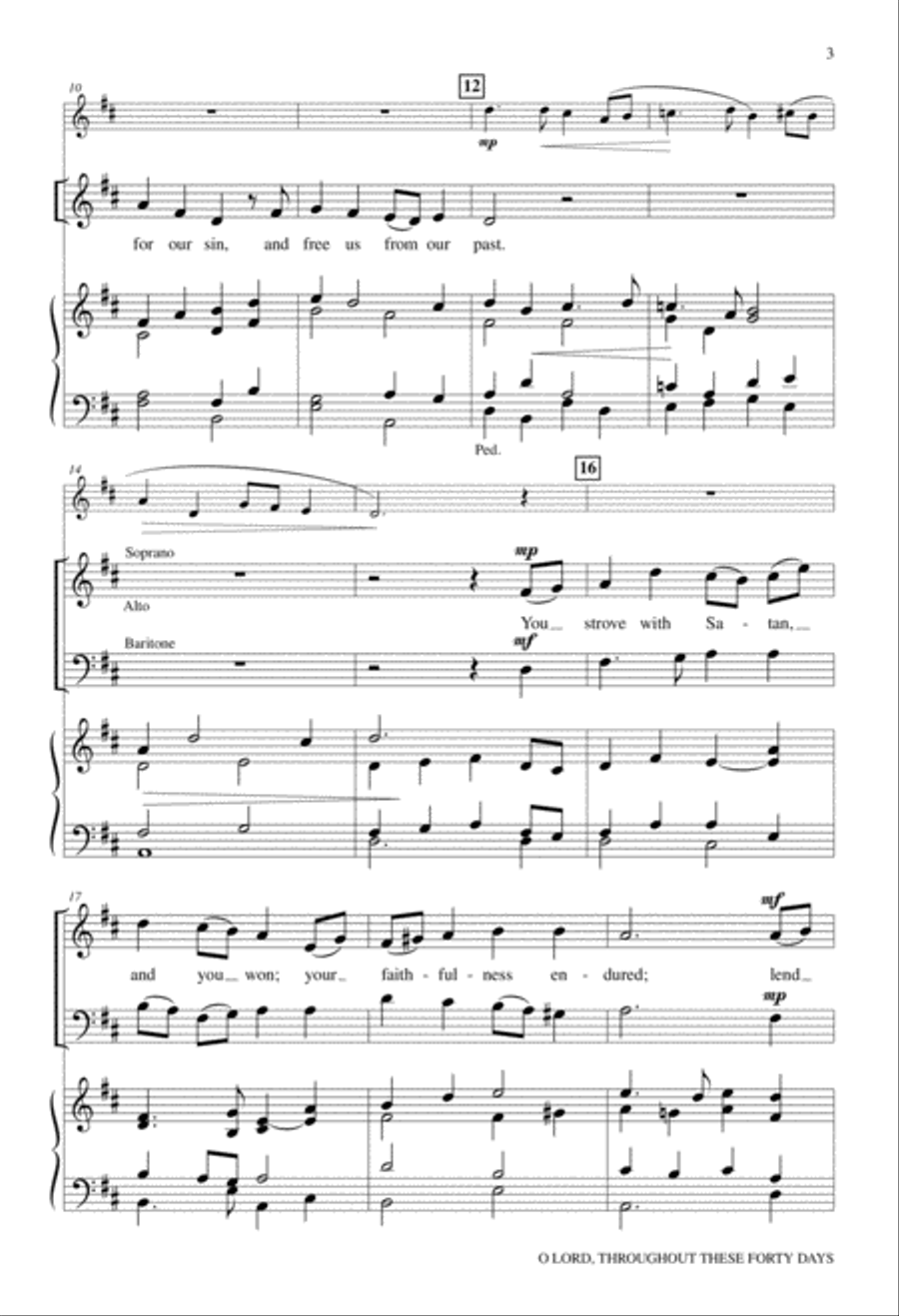 O Lord, throughout These Forty Days 3-Part scores gallery preview page 3