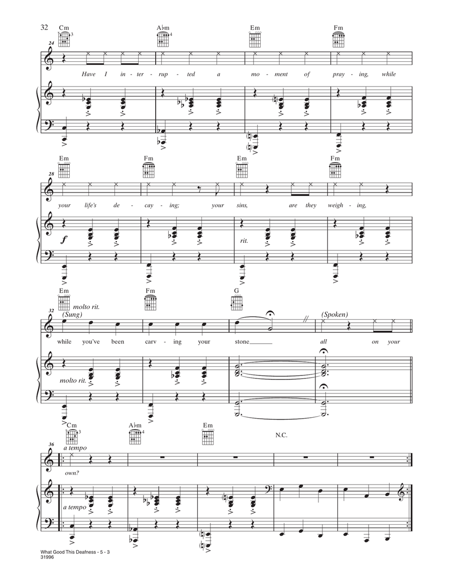 What Good This Deafness Piano, Vocal, Guitar scores gallery preview page 3
