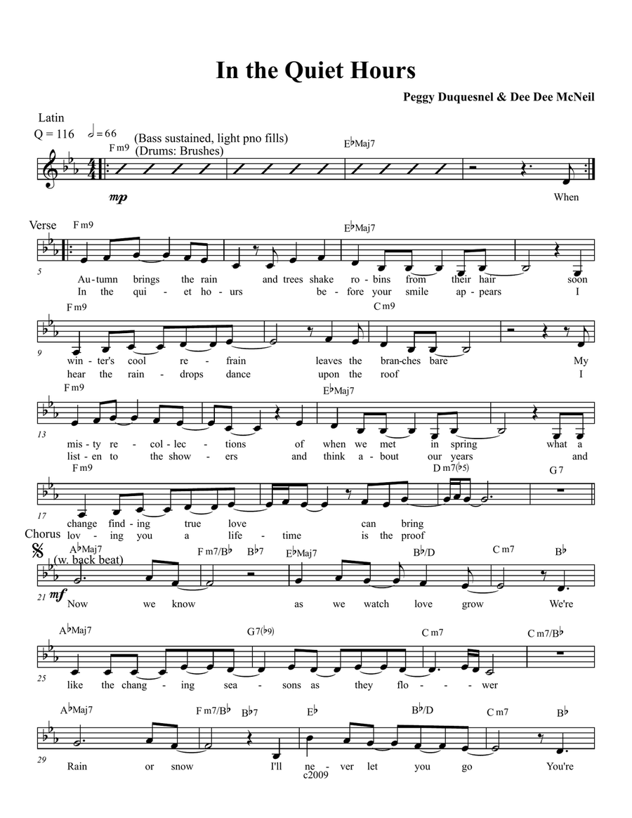 In The Quiet Hours Piano, Vocal scores gallery preview page 1