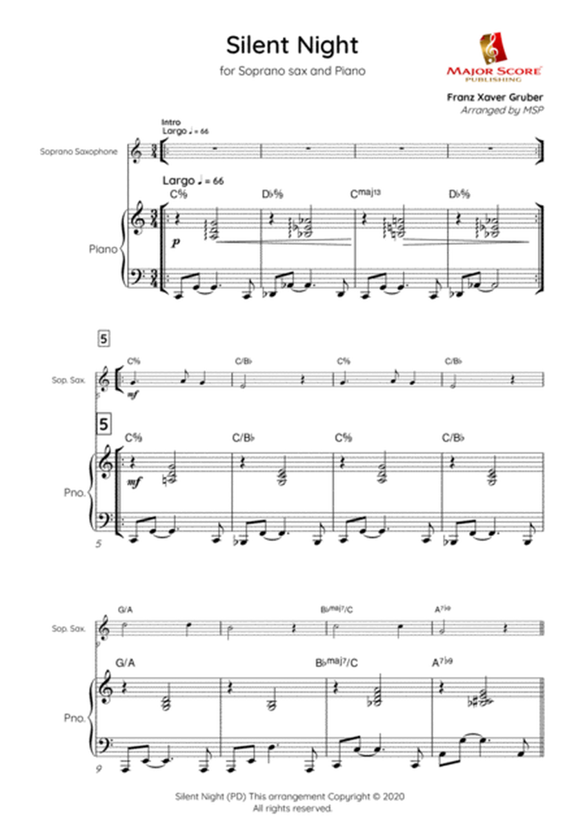 Silent Night | Soprano Sax & Piano (C) image number null