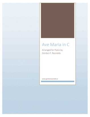 Book cover for Ave Maria for Piano in C