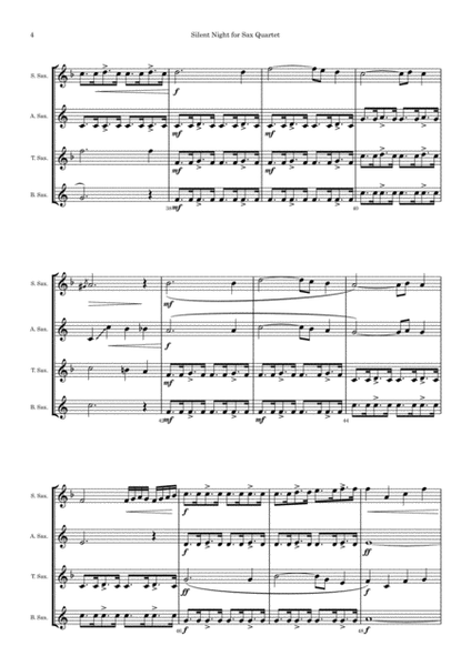 Silent Night Blues Shuffle for Sax Quartet - Easy image number null