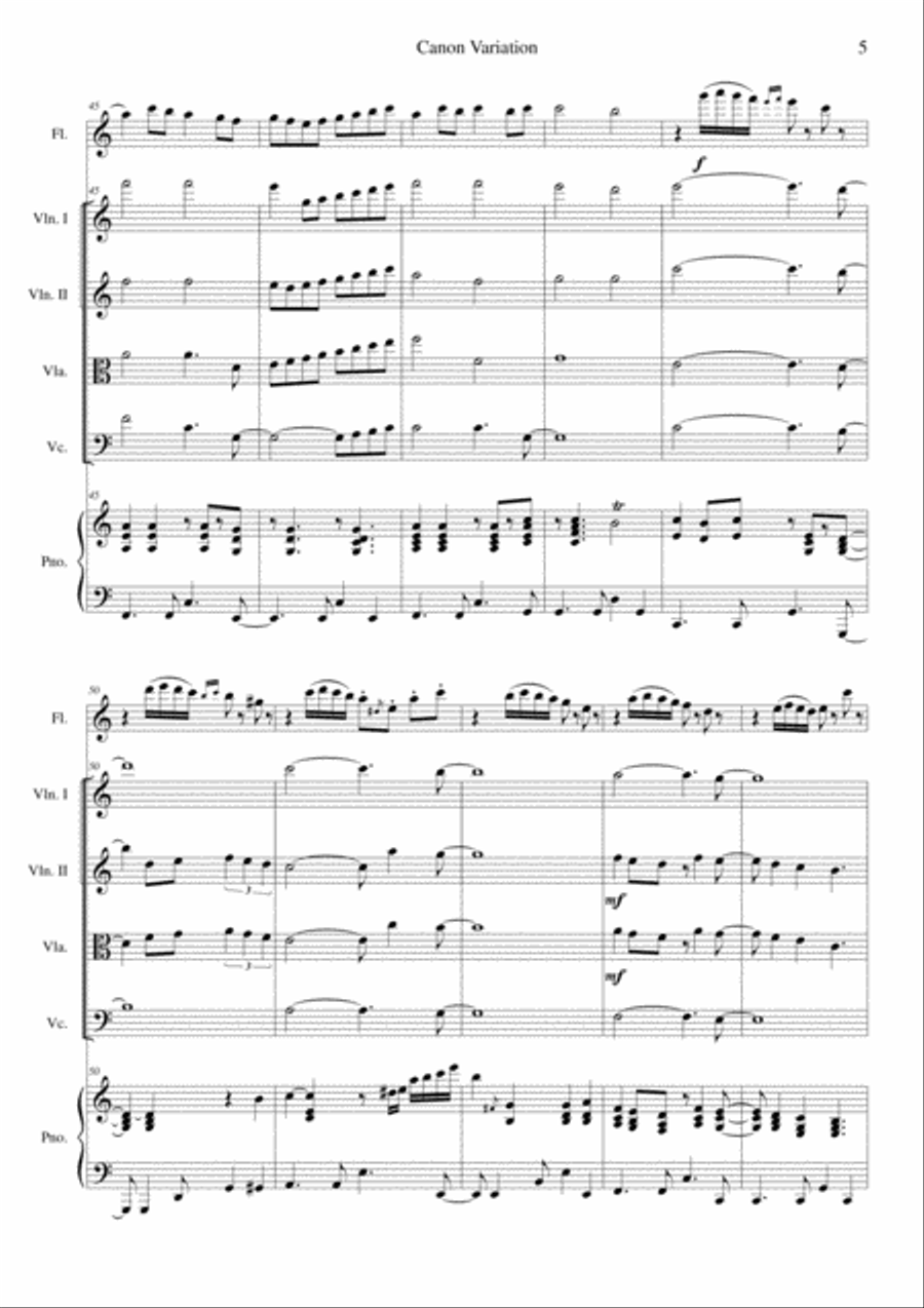 Canon Variation (Jazz Version) Orchestra scores gallery preview page 5