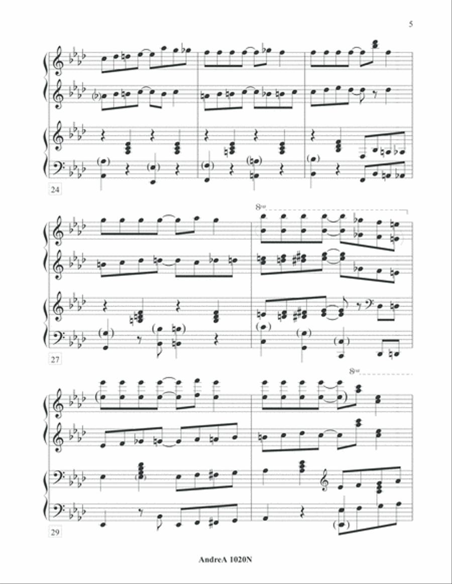 Plain Ol' Rag Duet Piano scores gallery preview page 5