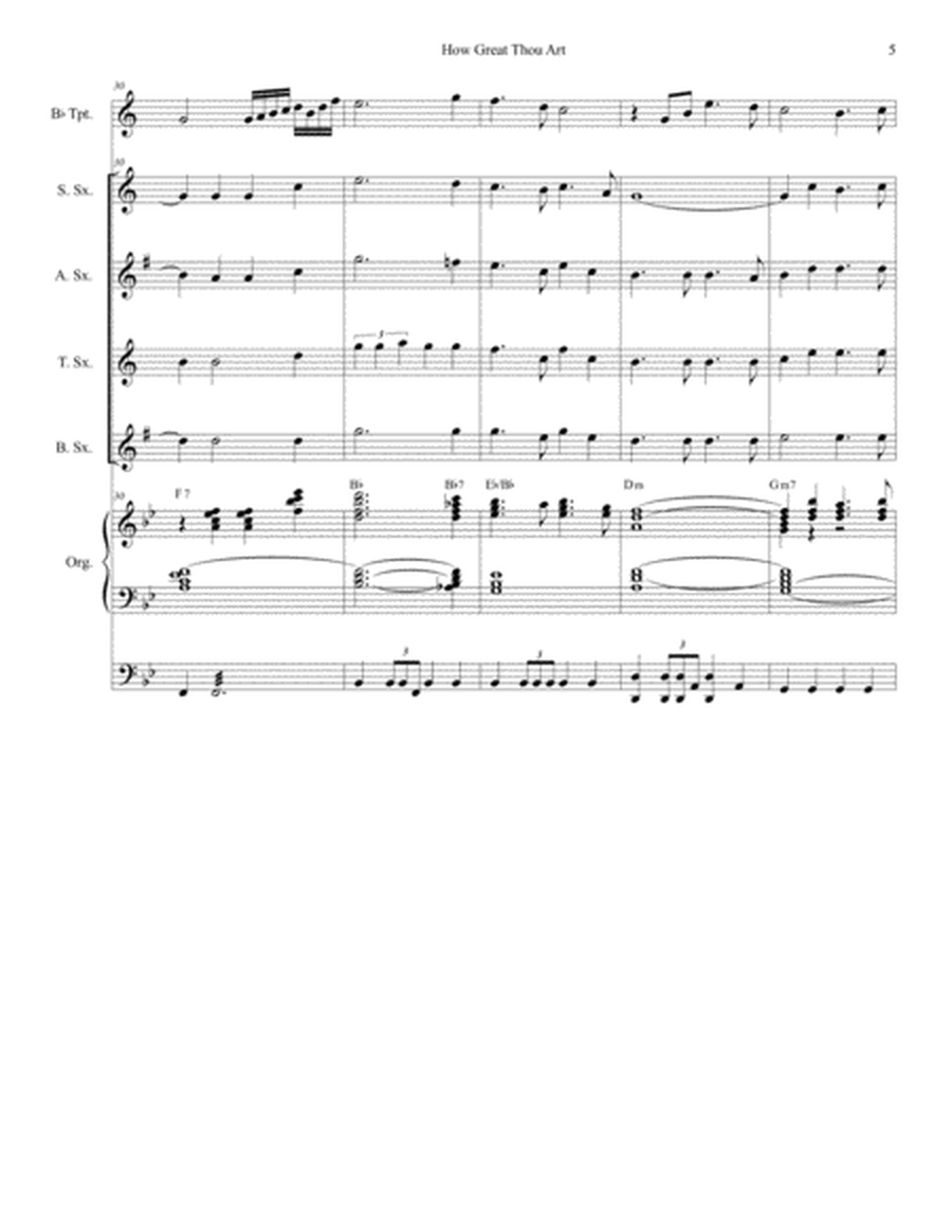 How Great Thou Art (for Saxophone Quartet - Organ Accompaniment) image number null