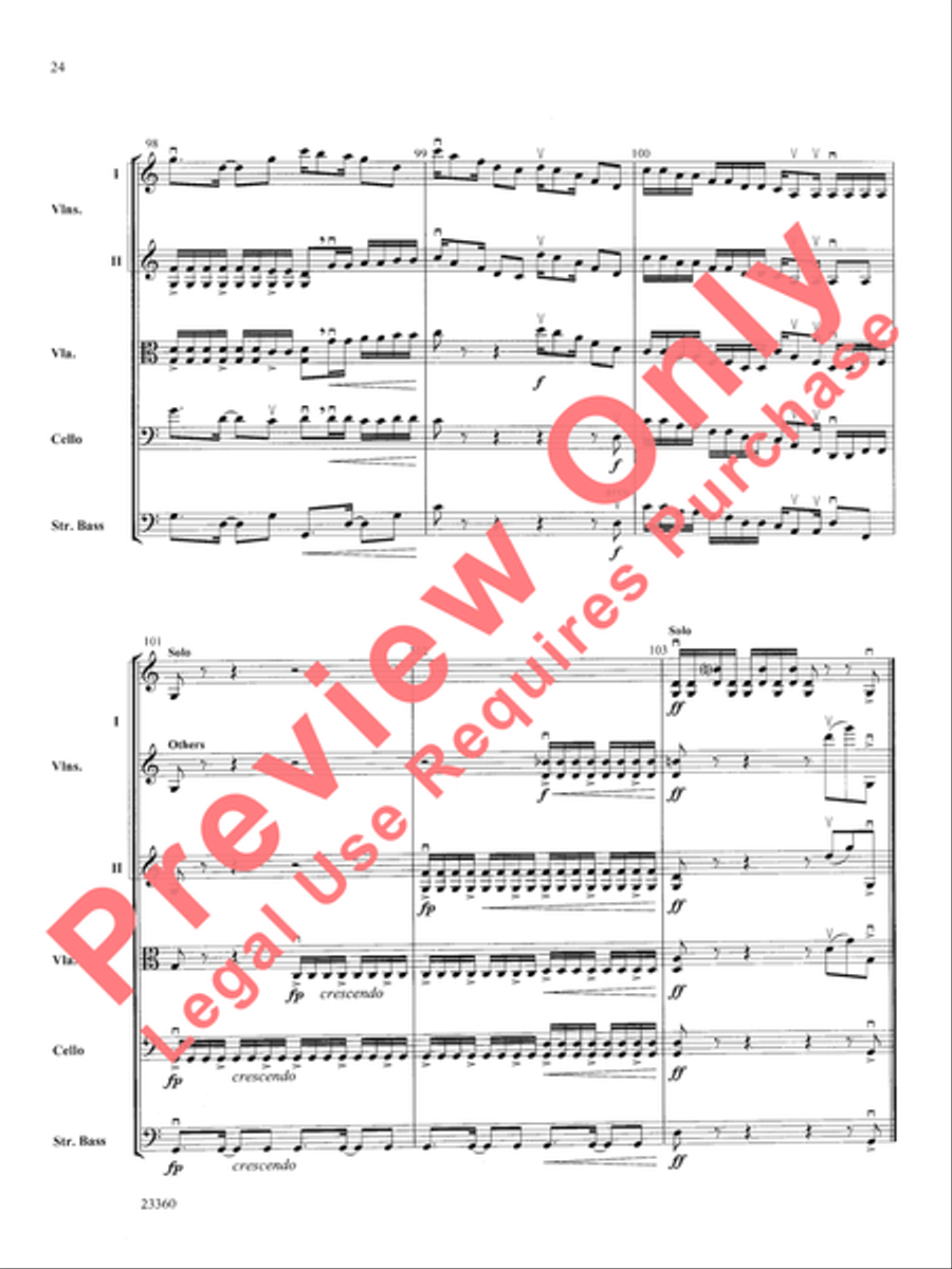 Folk Tune Air and Fiddler's Fury String Orchestra scores gallery preview page 25