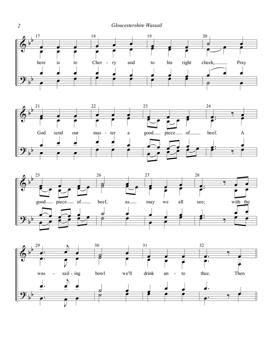 Gloucestershire Wassail Gloucestershire Wassail 4-Part scores gallery preview page 2