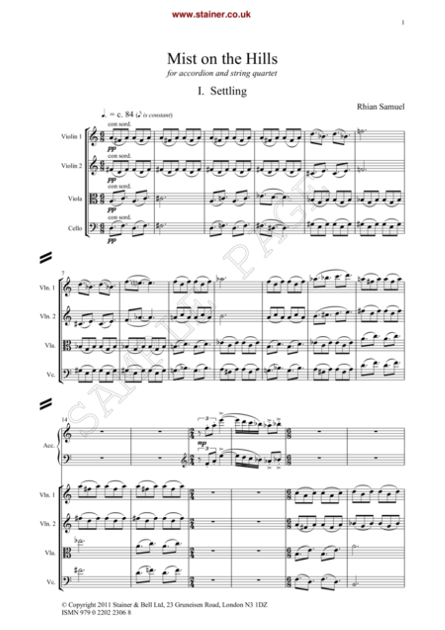 Mist on the Hills. Accordian & St Quartet String Quartet scores gallery preview page 2