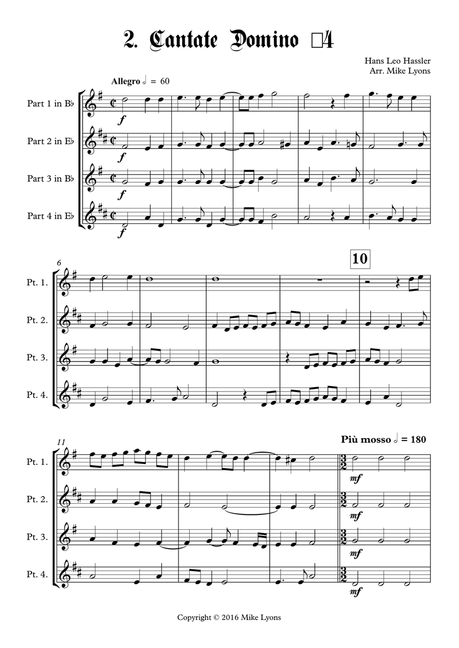 Cantate Domino - Cantiones Sacrae (Brass quartet) Brass Quartet scores gallery preview page 3