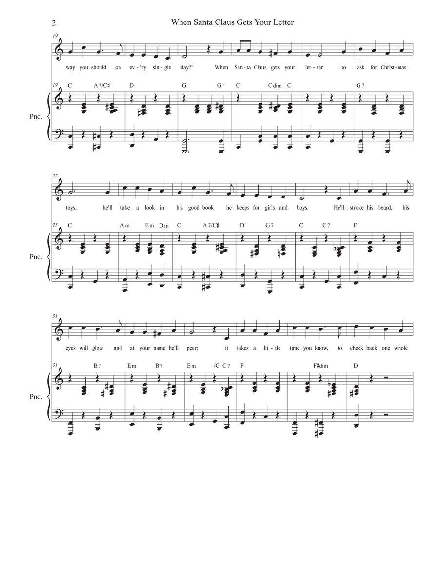When Santa Claus Gets Your Letter Unison Choir scores gallery preview page 2