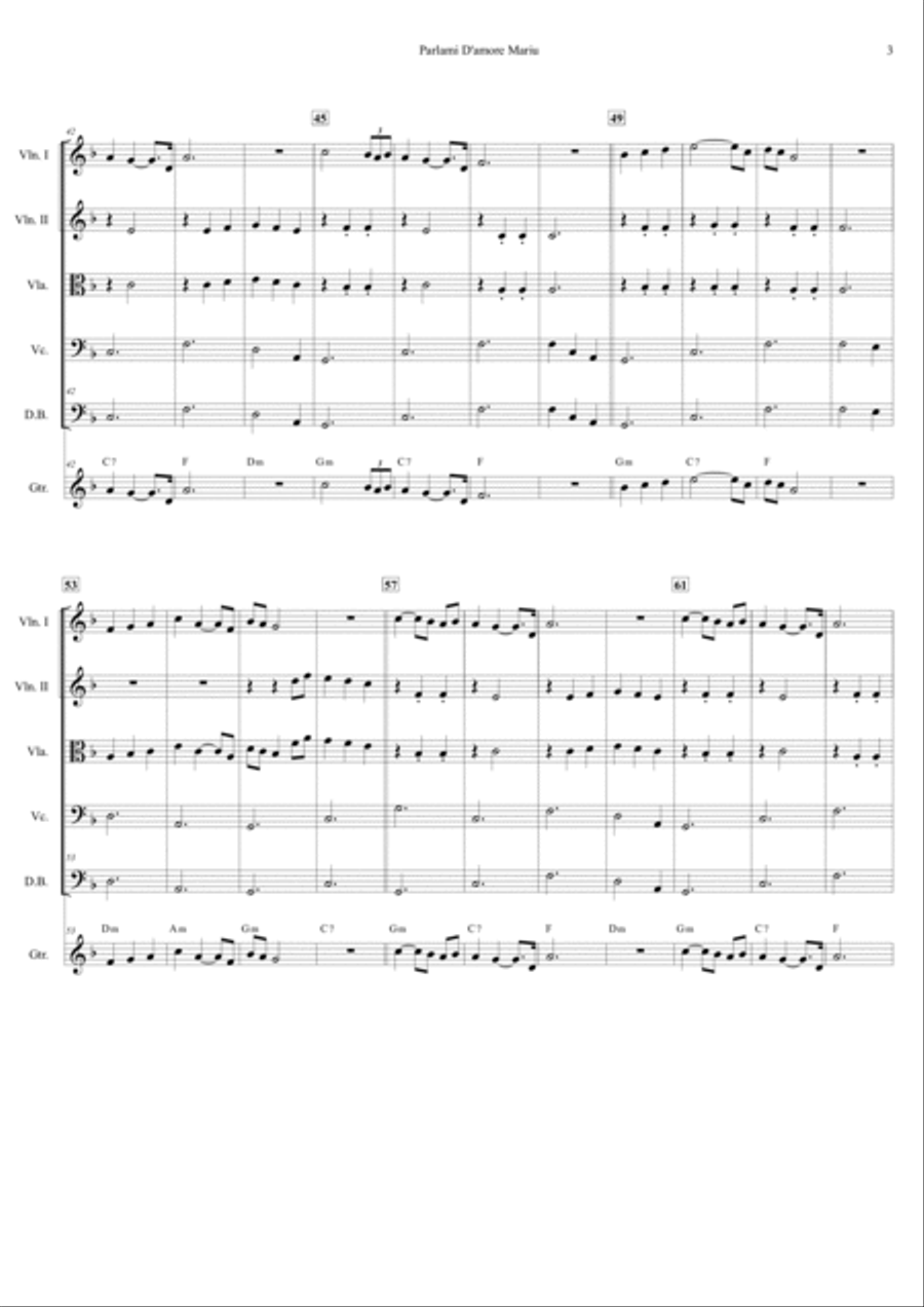 Parlami D'amore Mariu Parlami D'amore Mariu String Orchestra scores gallery preview page 4