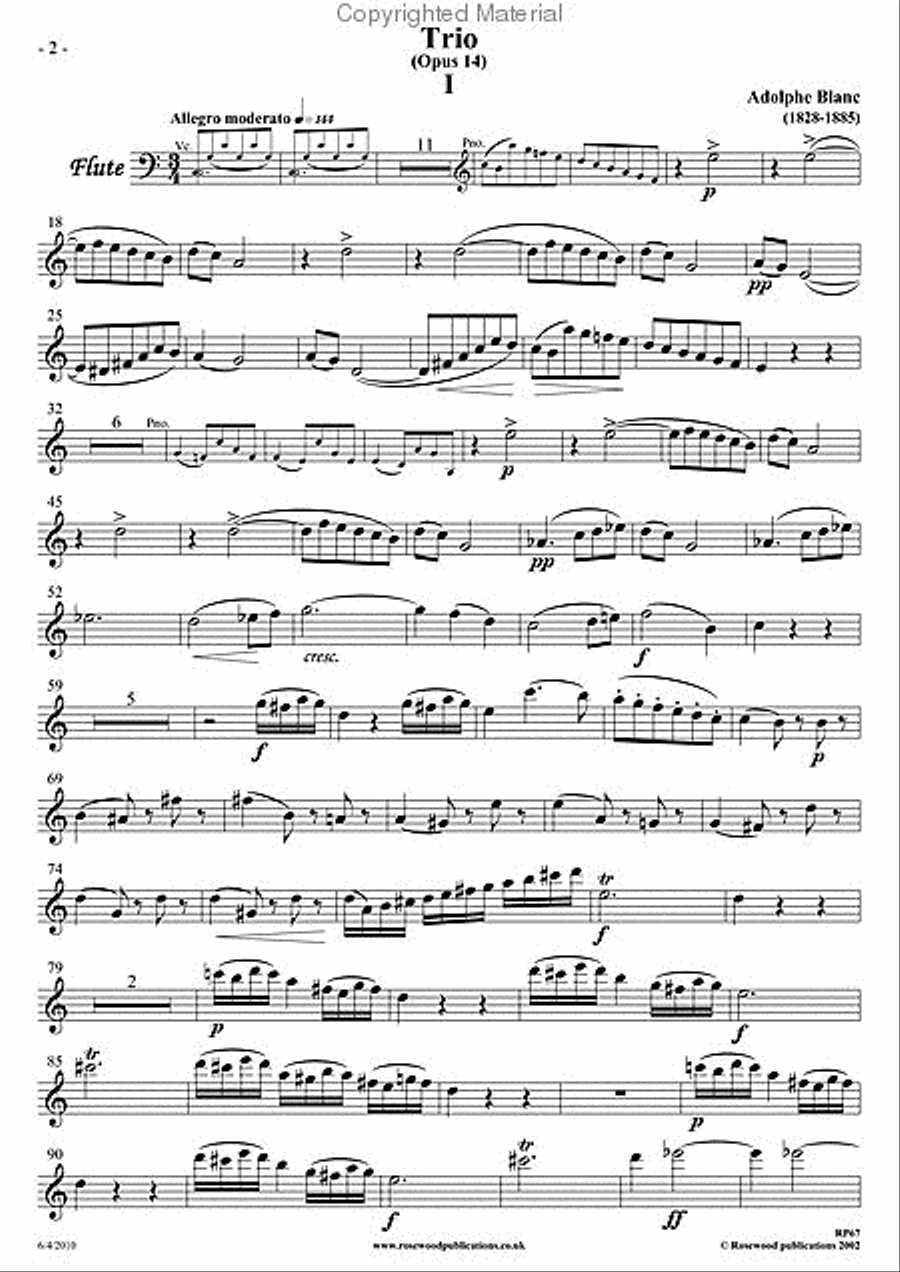 Trio, Op. 14 Trio, Op. 14 Flute scores gallery preview page 3