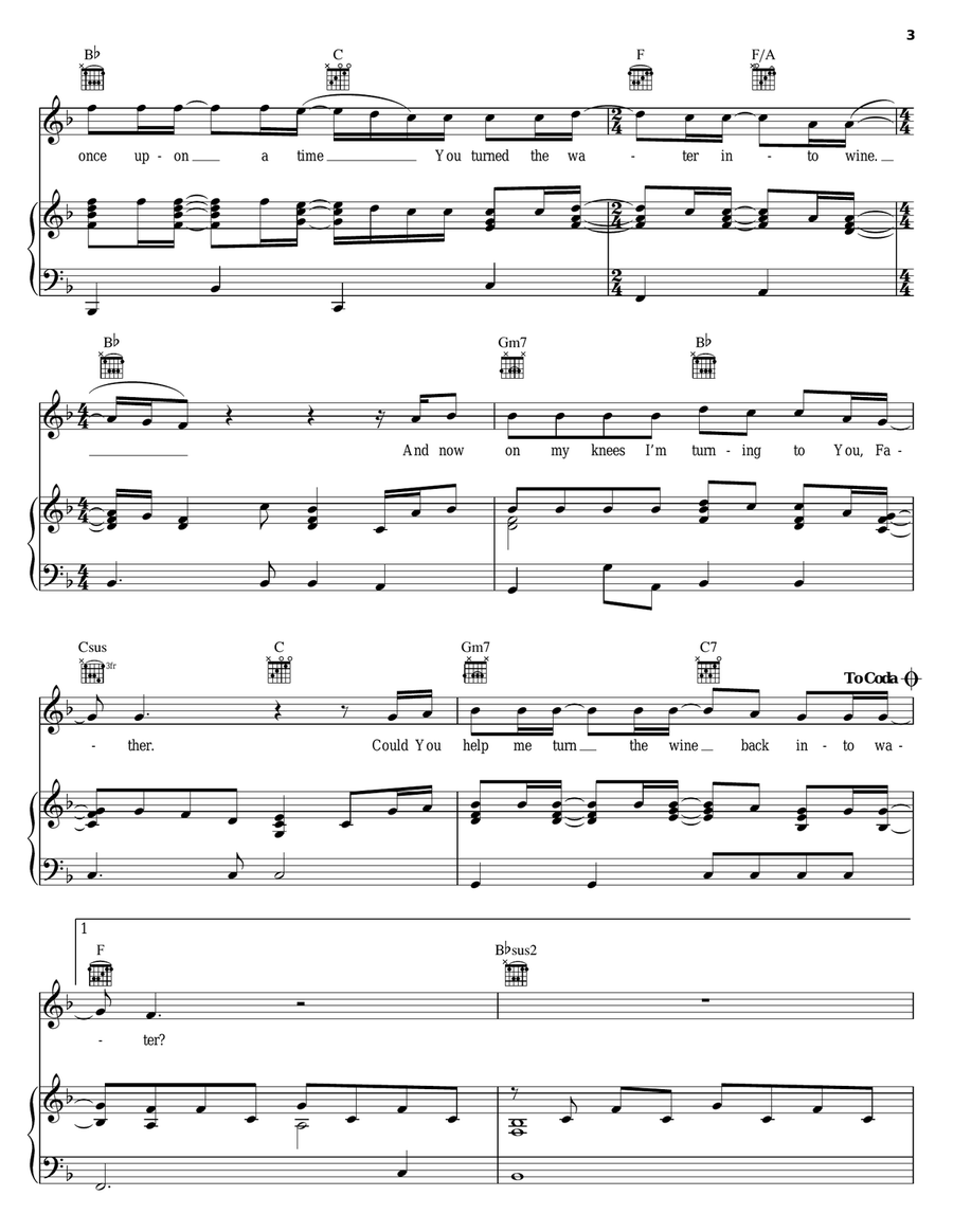 Wine Into Water Wine Into Water Piano, Vocal, Guitar scores gallery preview page 3