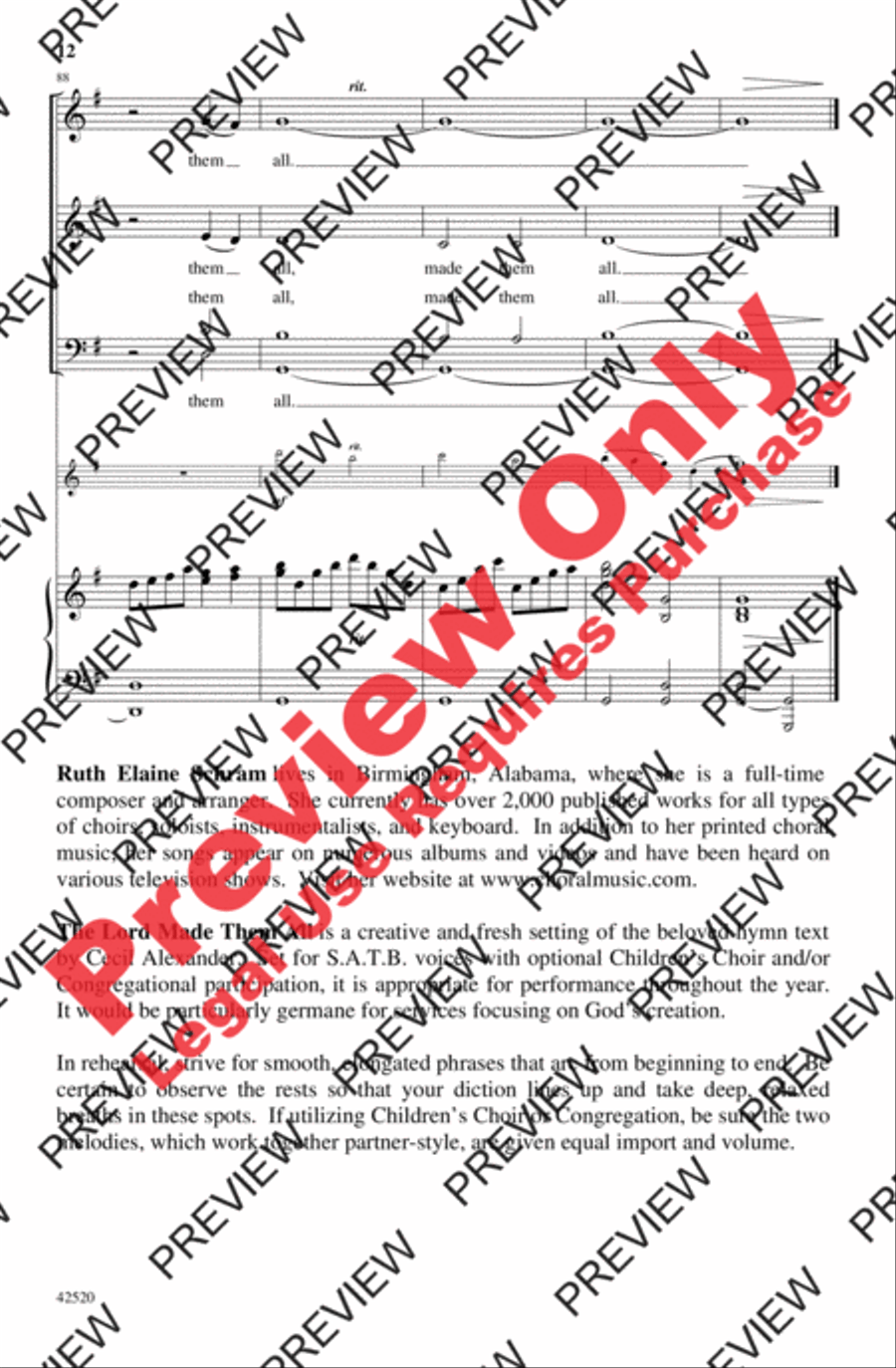 The Lord Made Them All The Lord Made Them All 4-Part scores gallery preview page 12