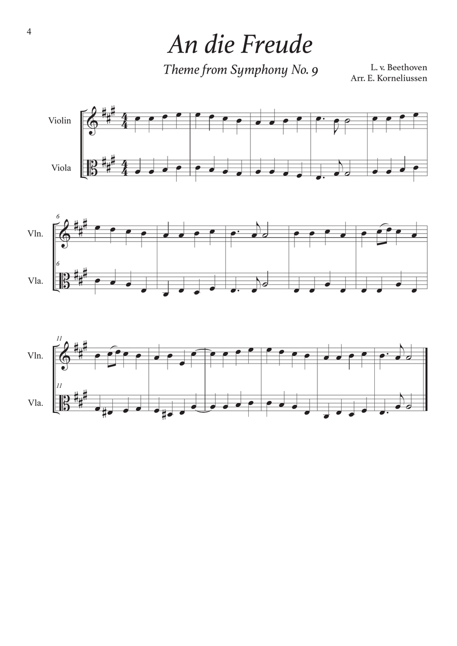 The Violin and Viola Duet Book - 21 Traditional and Classical Melodies for Violin and Viola String Duet scores gallery preview page 4