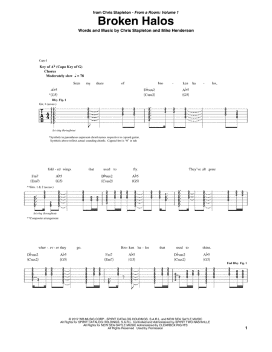 Broken Halos Electric Guitar scores gallery preview page 1