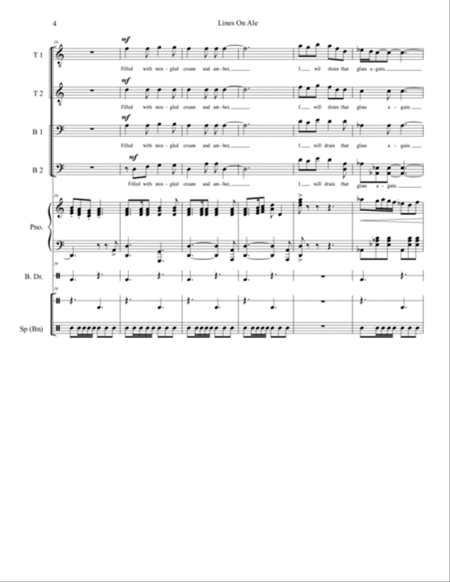 Lines on Ale TTBB scores gallery preview page 4