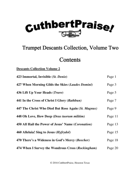 CuthbertPraise Trumpet Descants for Hymns, Vol. 2 image number null