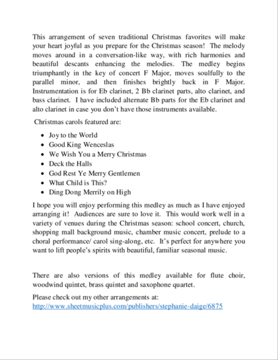 A Windy Christmas for Clarinet Choir or Quintet Woodwind Quintet scores gallery preview page 2