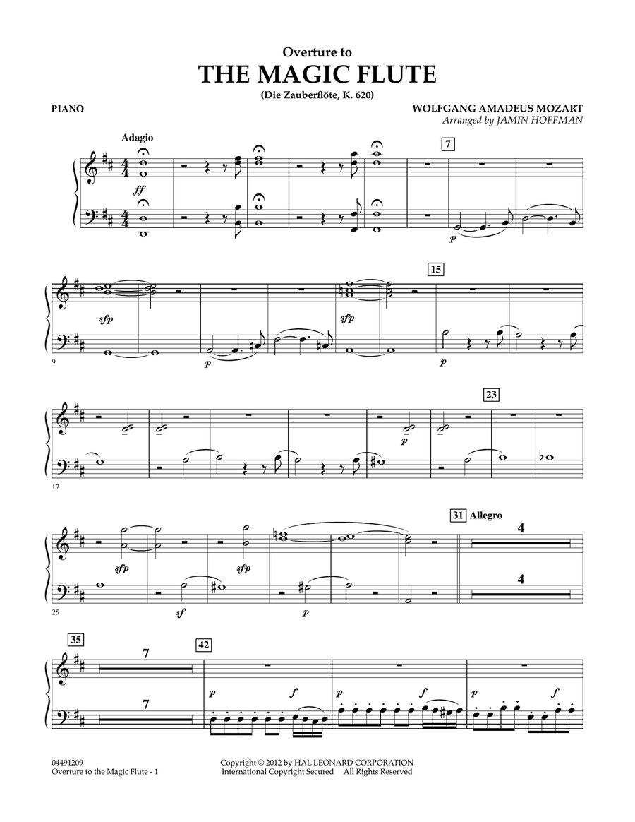 Overture to The Magic Flute - Piano Orchestra scores gallery preview page 1
