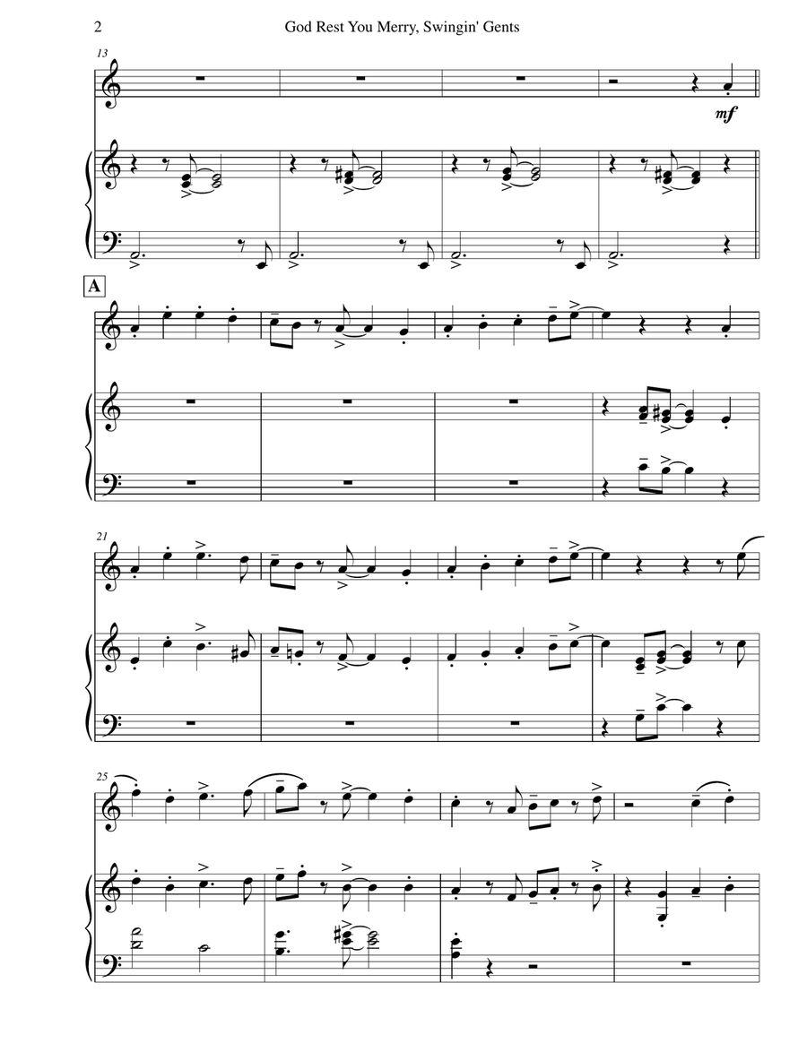 God Rest You Merry, Gentlemen B-Flat Trumpet scores gallery preview page 4