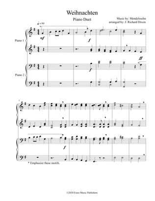 Weihnachten; a duet for piano four hands.