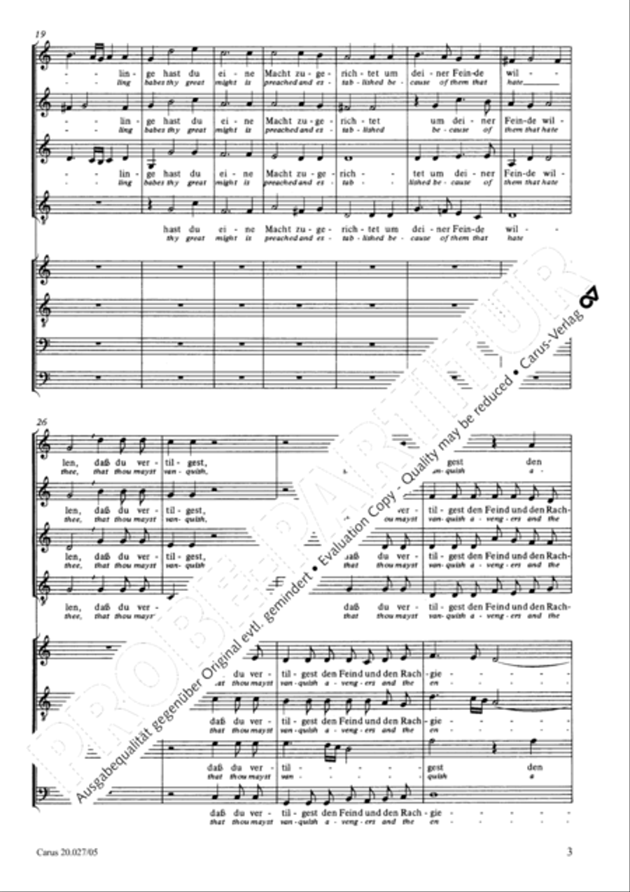 O Lord our Lord God (Herr, unser Herrscher) SSATB scores gallery preview page 4