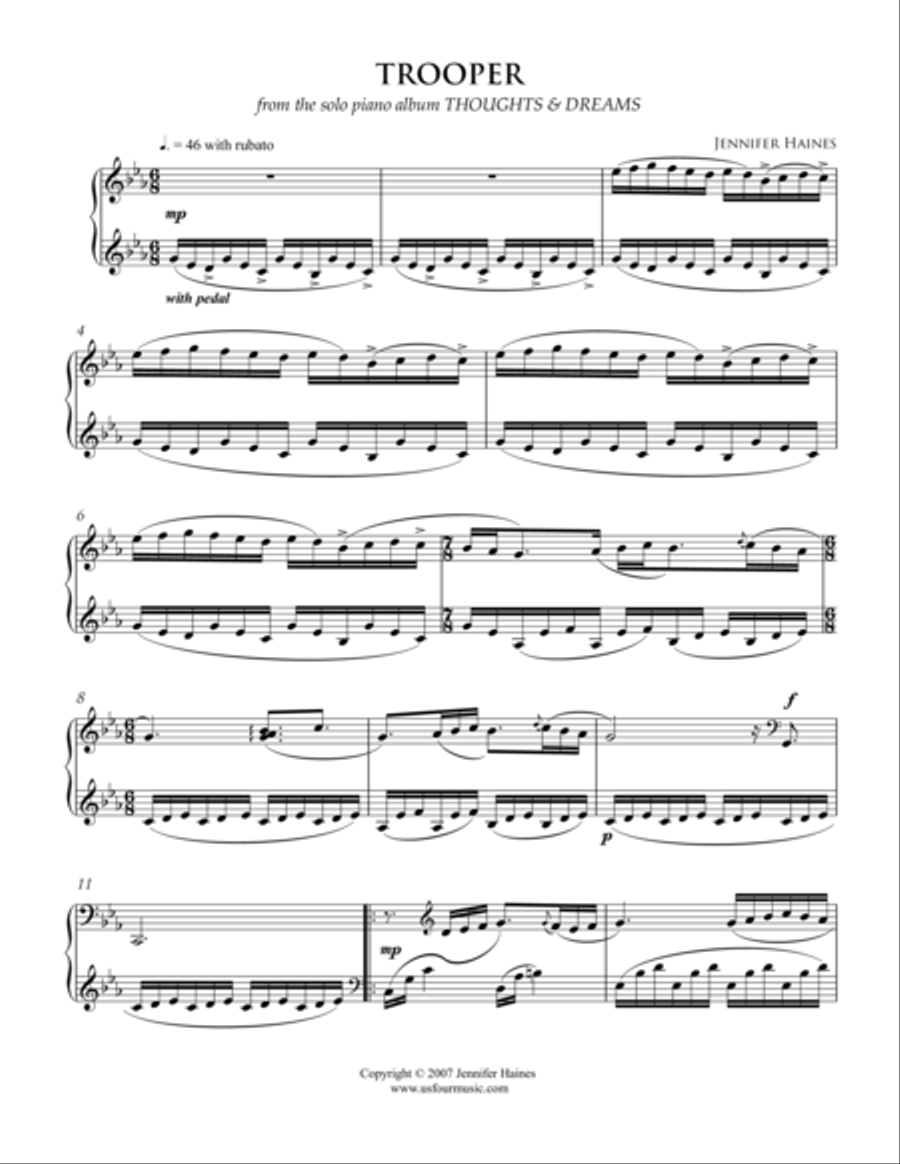 Trooper Piano Solo scores gallery preview page 1