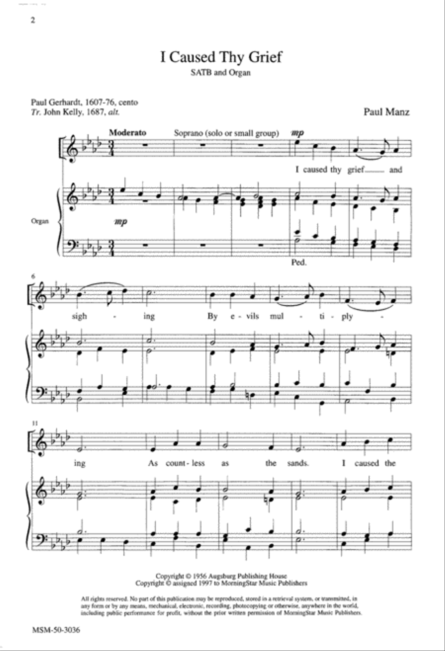 I Caused Thy Grief I Caused Thy Grief 4-Part scores gallery preview page 2