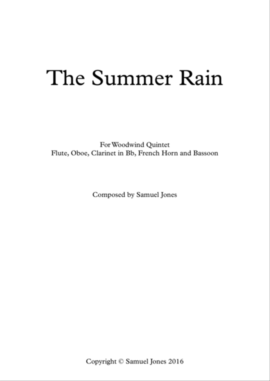 The Summer Rain Woodwind Quintet scores gallery preview page 1