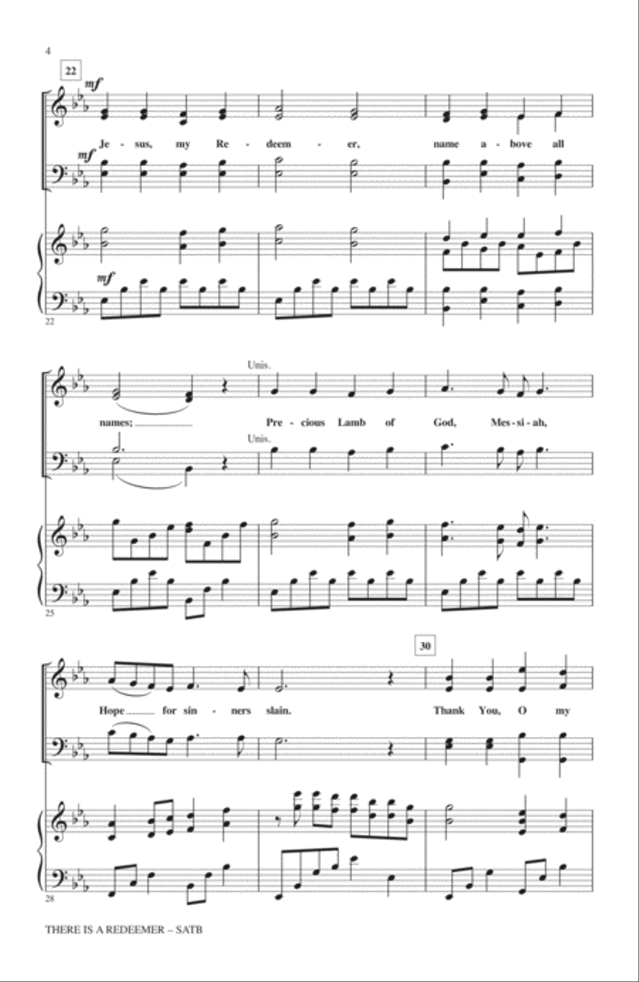 There Is A Redeemer 4-Part scores gallery preview page 3