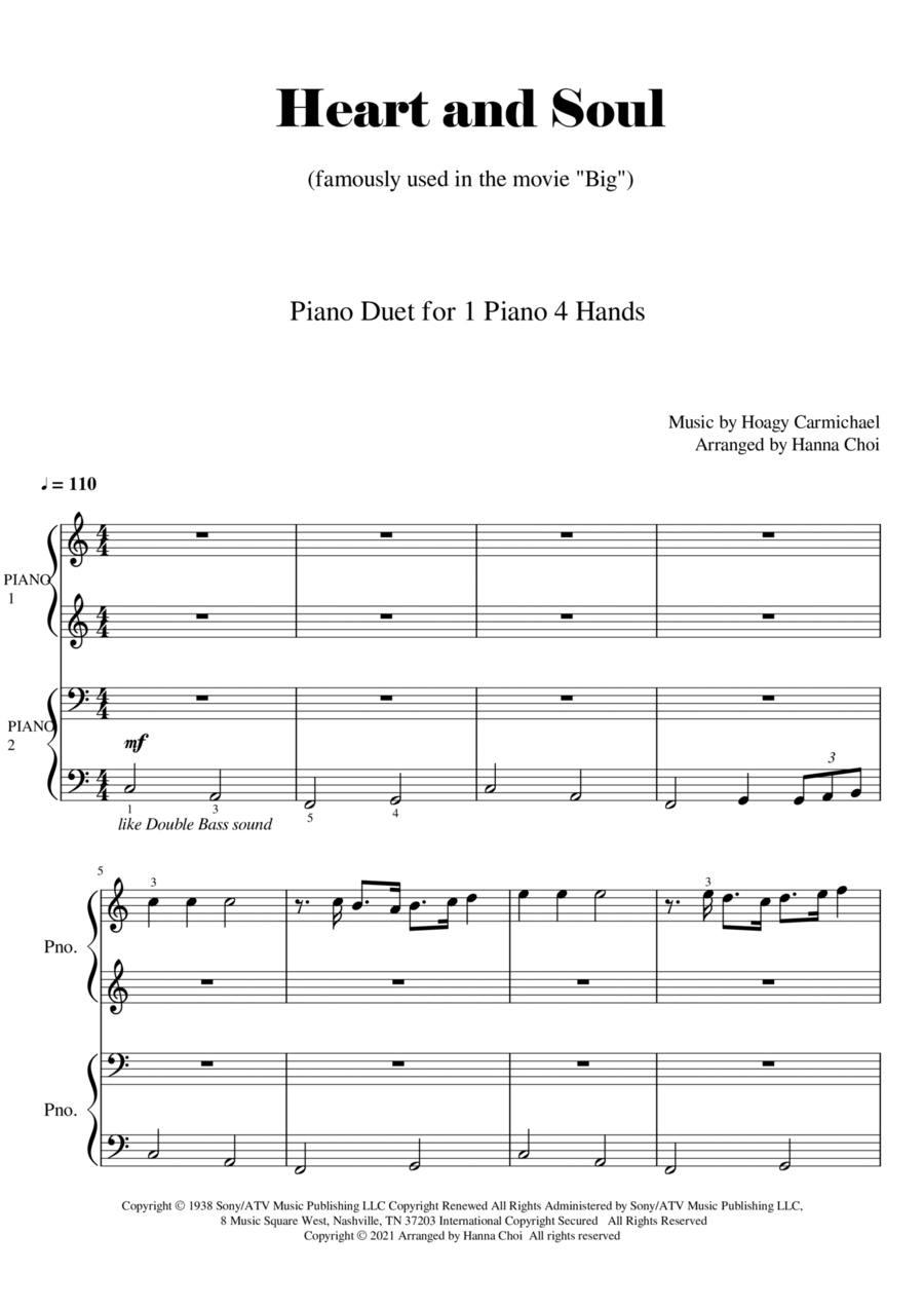 Heart And Soul Heart And Soul 1 Piano, 4-Hands scores gallery preview page 1