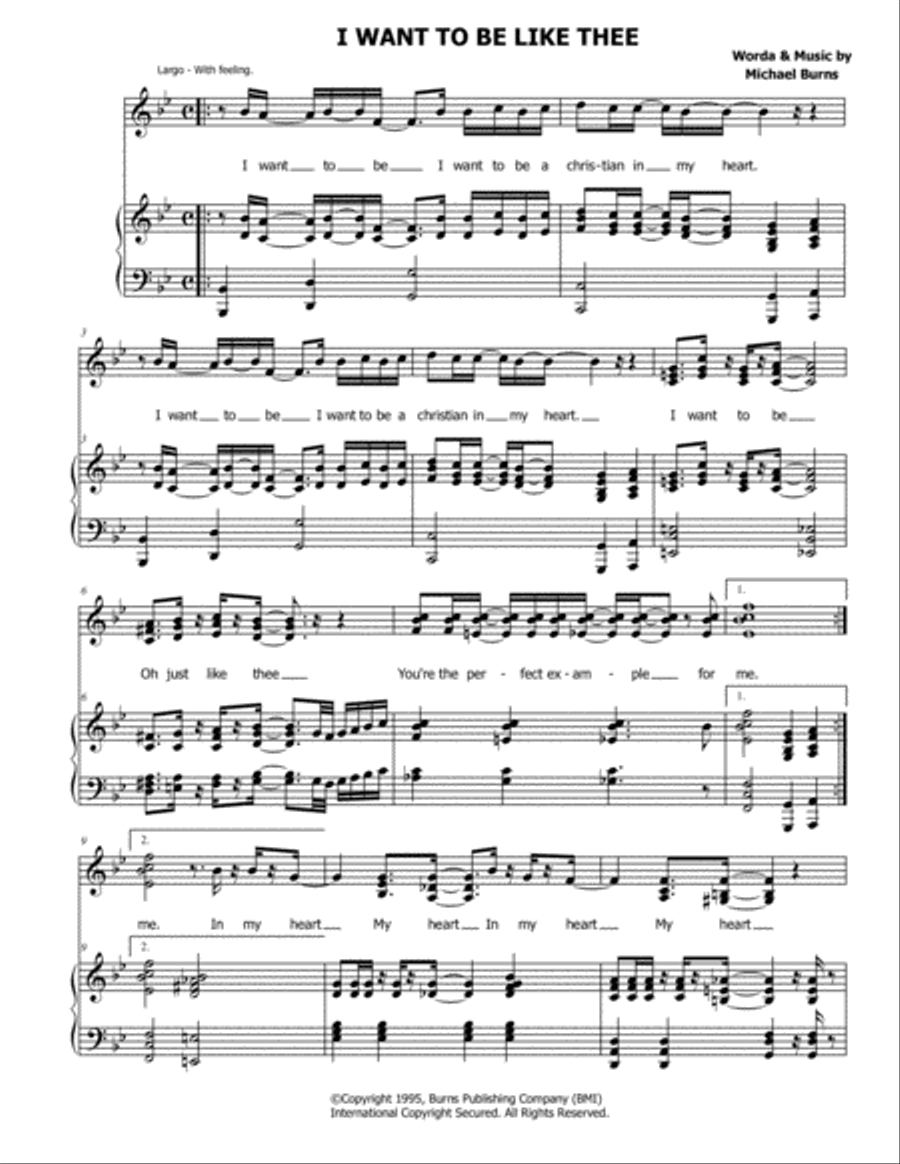 I Want To Be Like Thee I Want To Be Like Thee Voice scores gallery preview page 1