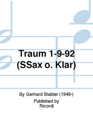Traum 1-9-92 (SSax o. Klar)