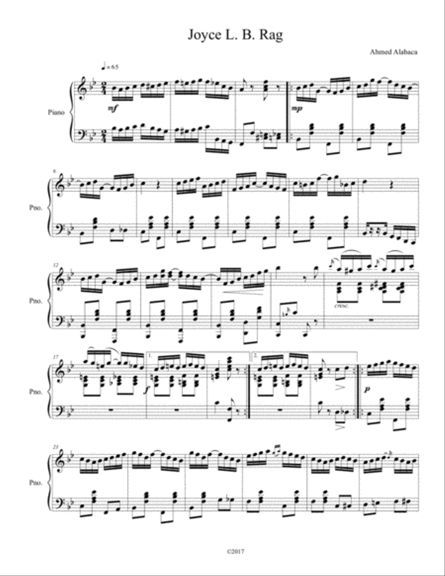 Joyce L. B. Rag Joyce L. B. Rag Piano Solo scores gallery preview page 1