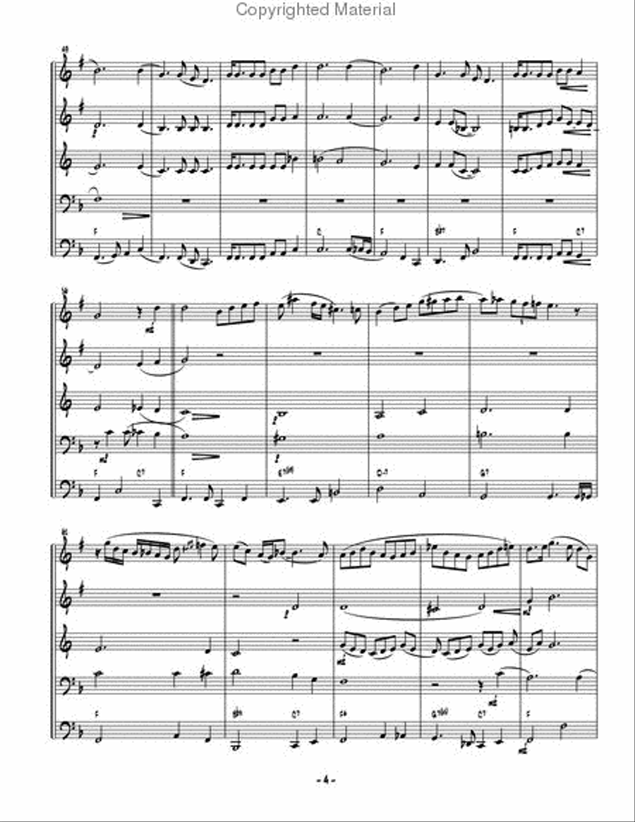 Swing Low, Sweet Chariot Brass Quintet scores gallery preview page 4