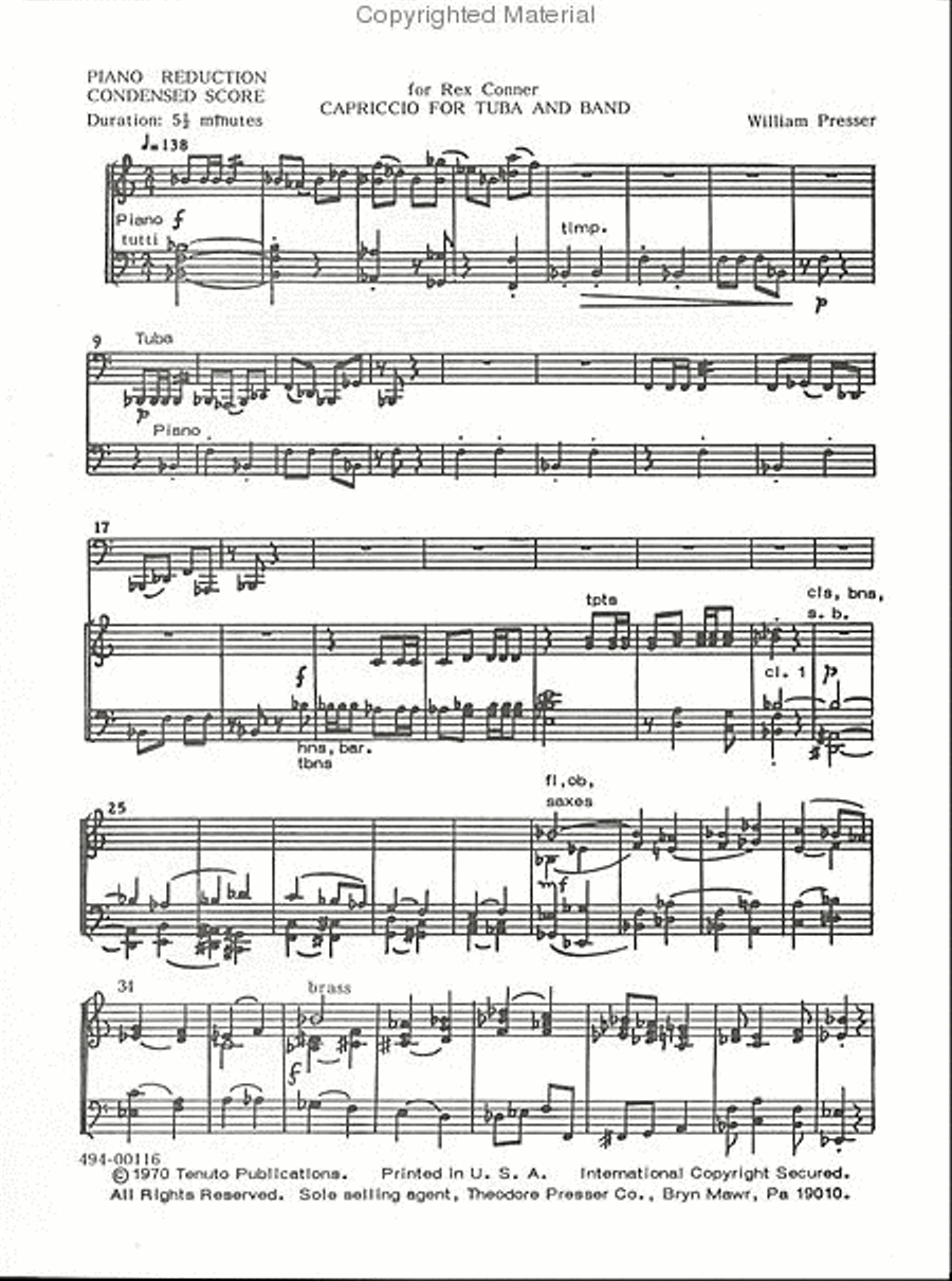 Capriccio for Tuba and Band Chamber Music scores gallery preview page 2
