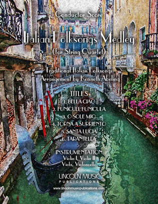 Book cover for Italian Folksong Medley (for String Quartet)