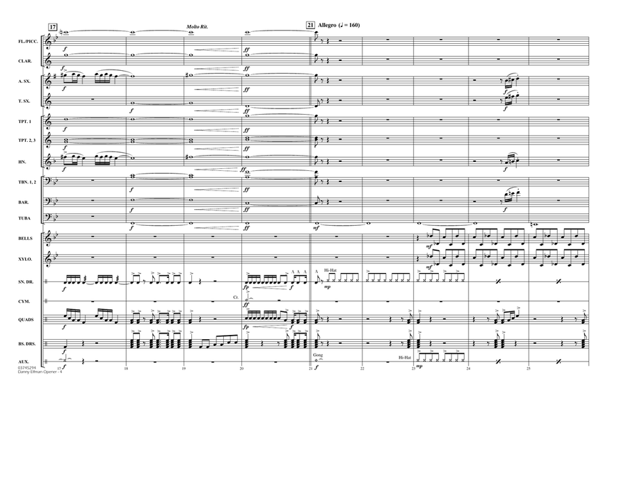Danny Elfman Opener - Full Score Marching Band scores gallery preview page 4
