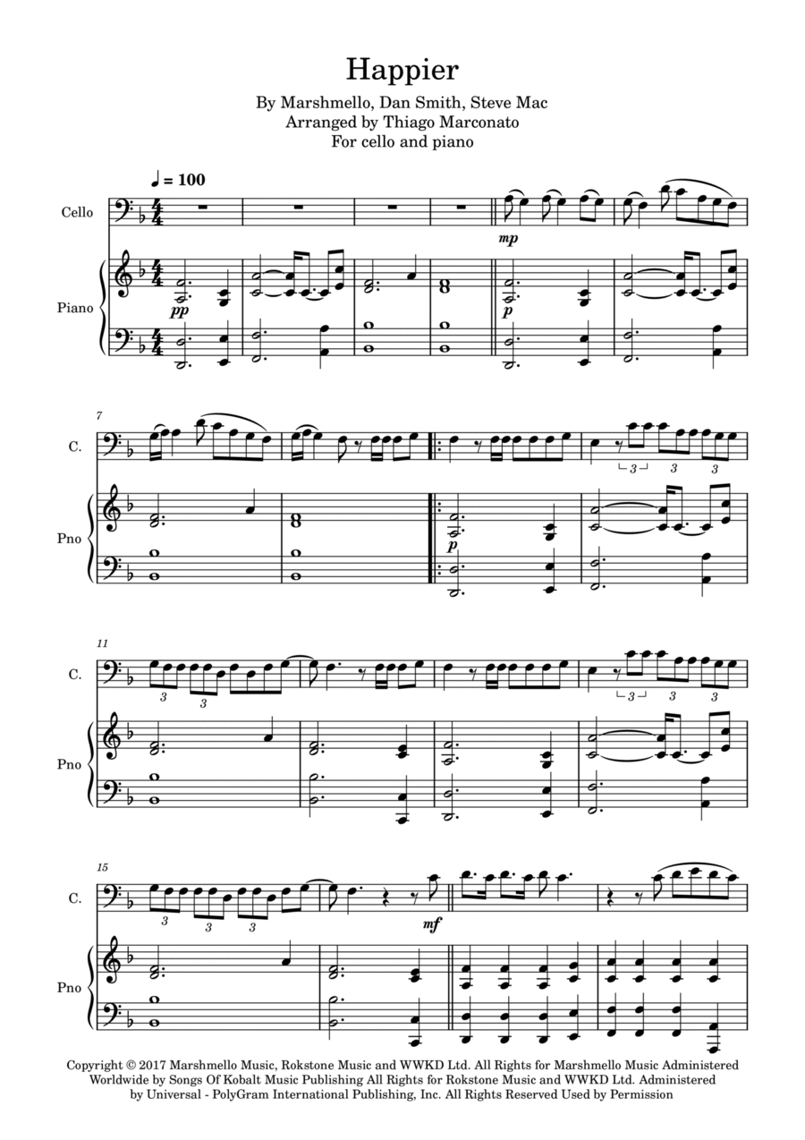 Happier Happier Piano scores gallery preview page 1