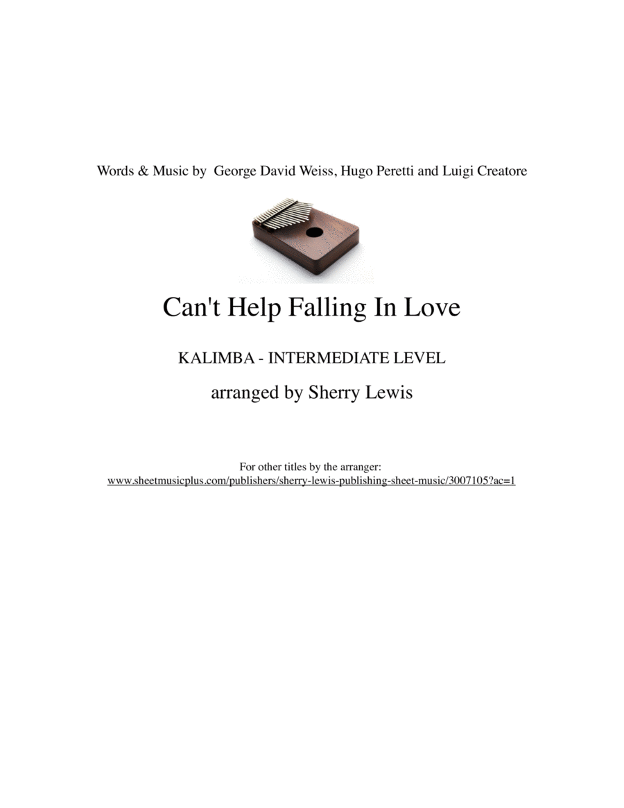 Can't Help Falling In Love Kalimba scores gallery preview page 1