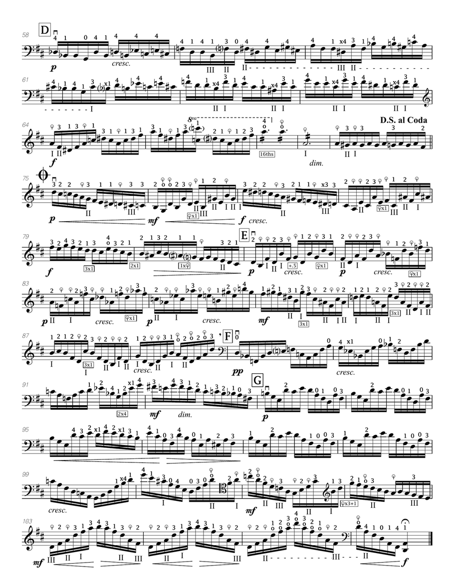 Popper (arr. Richard Aaron): Op. 73, Etude #18 Cello Solo scores gallery preview page 3