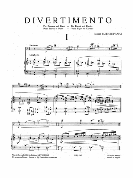 Divertimento for Bassoon and Piano