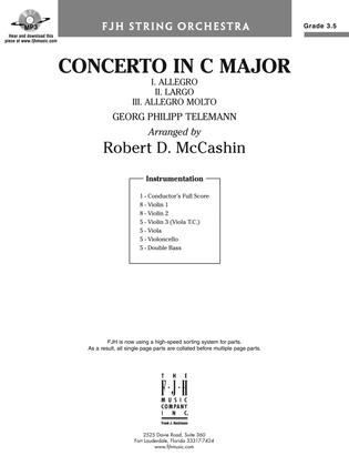 Book cover for Concerto in C Major: Score