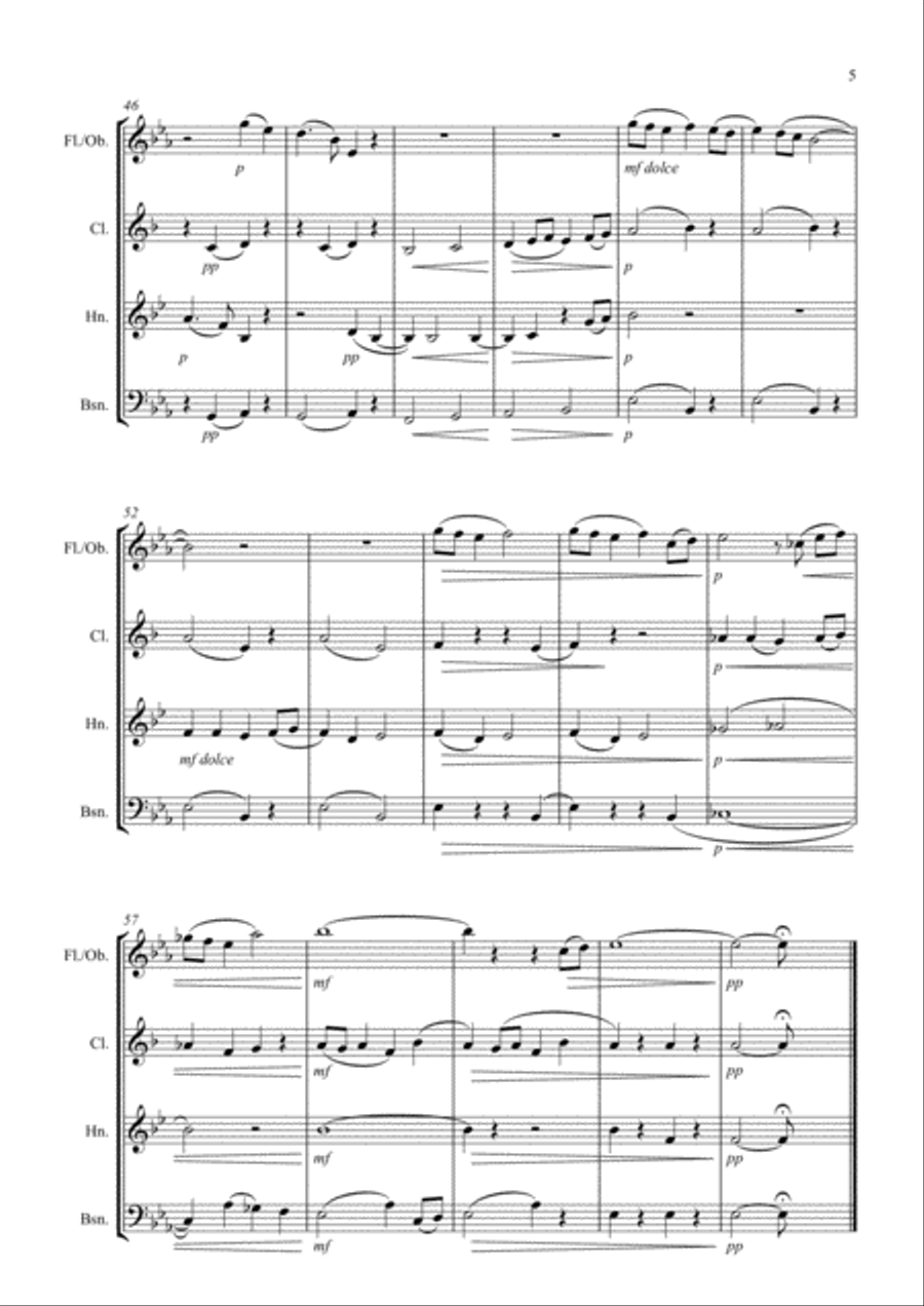 Romance Woodwind Quartet scores gallery preview page 5
