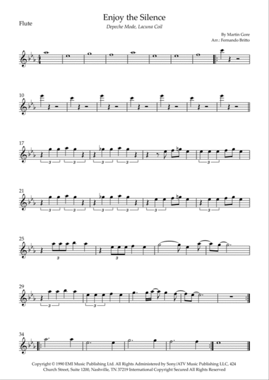 Enjoy The Silence Small Ensemble scores gallery preview page 3
