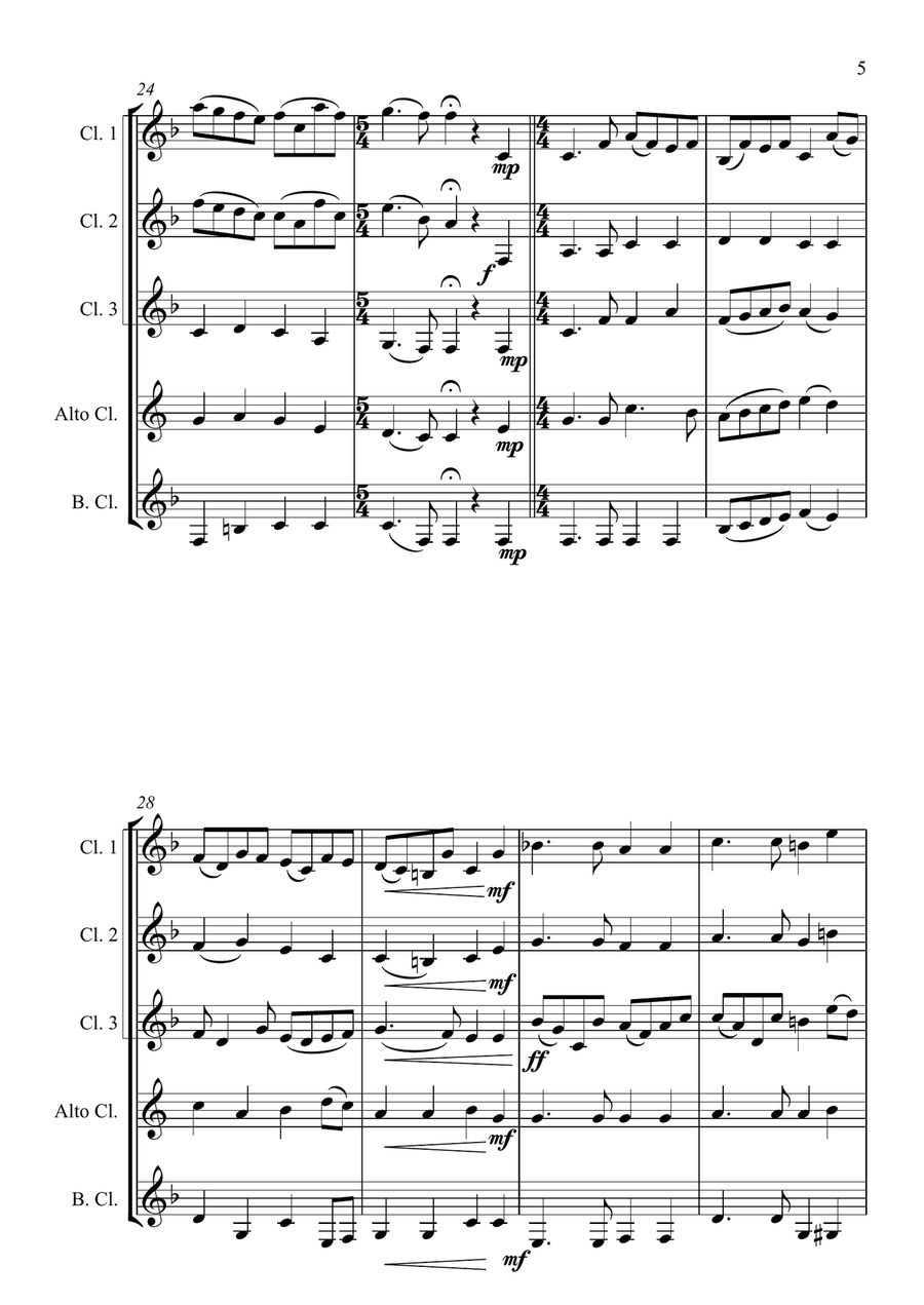 Eternal Father, Strong to Save Woodwind Ensemble scores gallery preview page 5